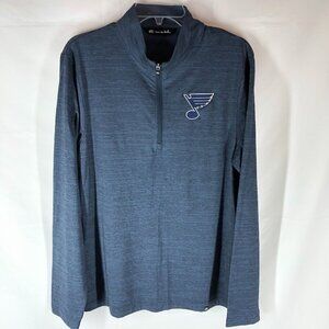Travis Mathew Blue STL Blues 1/4 Zip Pullover Size M